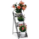 Relaxdays escalier fleurs mtal 3 niveaux support pot de fleurs tagre pour plantes rond 535 x 20 x ...