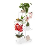 Relaxdays �tag�re � plantes en m�tal porte - fleurs 4 �tages int�rieur ext�rieur hlp 81 x 44 x 245 cm ...
