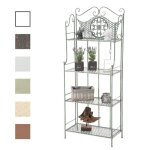 Etagre pliable anika en fer forg avec 4 espaces de rangement - clp - vert antique