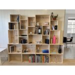 Etagere rangement caisse en bois mabouteille� - etagere bibliotheque 200x150 cm avec 22 caisses de rangement ...