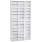 �tag�re rangement - homcom - pour cd dvd 1116 cd 36 compartiments �tag�res r�glables - bois - 102x235x195cm ...