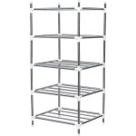 tagre de rangement cuisine 5 couches tempsa - acier inox pp - blanc et argent