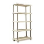 Etagre de rangement - plastiken - 5 plateaux - rsine - 30kg / plateau - h 184 x l 88 x p 44cm - beige ...