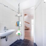 tagre de rangement pour salle de bain oobest - tlescopique 110 - 310 cm - 3 plateaux - inox - blanc ...