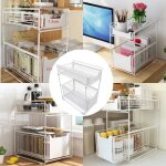 Étagère de rangement sous Évier cuisine à 2 niveaux avec tiroir coulissant mengda - blanc Étagère de rangement sous Évier cuisine à 2 niveaux avec tiroir coulissant mengda - blanc