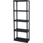 Etagre en rsine tood - 5 tablettes - noir - 60x30xh 176 cm