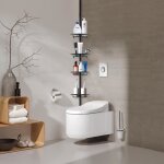 Etagre de salle de bain  4 niveaux porte accessoire de salle de bain tlescopique abs + acier inoxydable ...