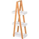 Kleankin - �tag�re de salle de bain - bois - 30x18x81cm - bois naturel