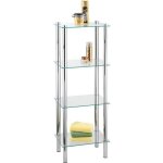 Étagère salle de bain sur pied wenko exclusive yago - 4 tablettes en verre trempé - 40x104x30 cm - brillant ... Étagère salle de bain sur pied wenko exclusive yago - 4 tablettes en verre trempé - 40x104x30 cm - brillant ...