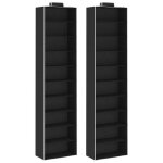 tagres suspendues de rangement - vidaxl - 10 niveaux - noir - tissu