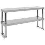 tagre de bureau - vidaxl - 2 niveaux - inox - 120x30x65 cm - montage facile