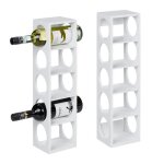Relaxdays tagre  vin pour 5 bouteilles lot de 2 en bambou hxlxp: 53x14x12 cm cuisine et bar  poser ...