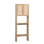Etagre meuble wc dcor bois et cannage boheme