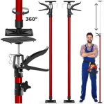 Etai - tectake - lot de 2 supports de plafond 115 - 290cm r�glable en hauteur en continu - rouge