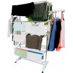 Etendage  linge etendoir  linge 4 tagres blanc avec ailes matriau: tubes en acier inoxydable