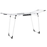 tendoir 62 x 173 x 965 cm gain de place avec pinces  chaussettes structure en mtal blanc