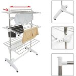 Etendoir à linge etendage à linge 3 étagères blanc avec ailes et barre supérieure matériau: tubes en ... Etendoir à linge etendage à linge 3 étagères blanc avec ailes et barre supérieure matériau: tubes en ...