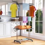 Etendoir linge intérieur et extérieur - rattantree 4 niveaux séchoirs à linge avec roues - pliable ailes ... Etendoir linge intérieur et extérieur - rattantree 4 niveaux séchoirs à linge avec roues - pliable ailes ...