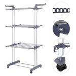 �tendoir � linge pliable 4 niveauxtancarville acec ailes lat�rales extensiblesavec roues pour int�rieur ...