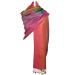 Etole echarpe - motifs pivoine - 70% pashmina - 30% soie - 170x72cm - chic femme