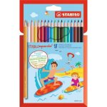 Crayon de couleur aquarellable - aquacolor - 18 crayons - mine 28 mm - palette clatante - soluble dans ...