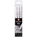 Etui de 3 stylos sakura gelly basic white - blanc - 03 / 04 / 05 mm - sakura