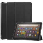 �tui amazon fire hd 10 (2021) coque de protection plate en tpu souple avec porte - stylo - noir