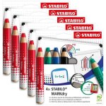 Etuis carton 5 pièces - stabilo - markdry - crayons marqueurs - taille - crayon inclus - chiffonnette ... Etuis carton 5 pièces - stabilo - markdry - crayons marqueurs - taille - crayon inclus - chiffonnette ...