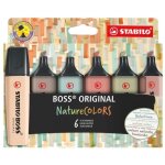 Surligneurs - stabilo - boss original - naturecolors - pointe biseaute - encre  base deau - anti desschemen ...