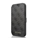 Etui folio - guess - 4g - iphone 12 mini - gris - semi - rigide - porte cartes