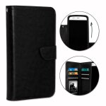 Etui housse folio - wiko - view 4 - co - cuir - double clapet - fermeture magntique - noir