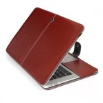 �tui housse macbook air 13 pouce coque 2020 mod�le a2179 luxe r�tro antichoc pu cuir - marron