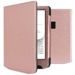 �tui de liseuse portefeuille en cuir v�gan pocketbook verse / verse pro / vivlio light / light hd rose ...