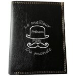 Etui petit portefeuille homme porte monnaie cartes papiers noir meilleur papi personnalis avec prenom ...