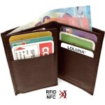 Etui porte carte de crdit rfid / nfc cuir 3 volets 9 cartes anti piratage mini portefeuille compact ...