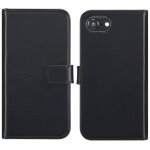 Étui portefeuille en cuir véritable iphone 16e noir selencia Étui portefeuille en cuir véritable iphone 16e noir selencia