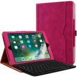 �tui de protection - apple - ipad air 1 - air 2 - rose fuschia - clavier azerty bluetooth - 10 pouces ...