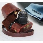 Etui de protection en cuir marron pour appareils photo numriques olympus om - d e - m10 avec objectif ...
