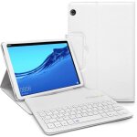 �tui de protection - huawei - mediapad t5 - clavier bluetooth azerty - 10. 1 pouces - blanc