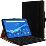 �tui de protection et mode support couleur noir avec clavier azerty bluetooth pour tablette lenovo tab ...