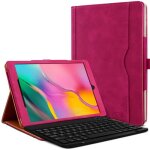 tui de protection et mode support couleur rose fuschia avec clavier azerty bluetooth pour tablette samsung ...
