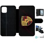 Etui � rabat - porsche - compatible avec apple iphone 11 - simili - cuir - bord noir