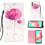 �tui samsung galaxy a32 (5g) fleur rouge motif 3d housse protection cuir portefeuille porte - cartes ...