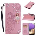 tui pour samsung galaxy a34 5g 6. 6motif hibou orn de diamants housse tlphone portefeuillepu cuir ...