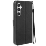 �tui pour samsung s24 portefeuille fonction support avec dragonne mayaxess noir
