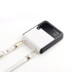 tui de tlphone compatible samsung galaxy z flip 3 avec lanire blanc
