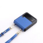 tui de tlphone compatible samsung galaxy z flip 3 avec lanire bleu