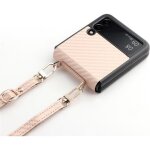 tui de tlphone compatible samsung galaxy z flip 3 avec lanire or