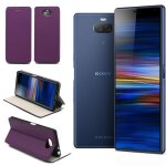 Etui - xeptio - sony xperia 10 - ultra slim - cuir pu - violet
