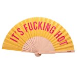 �ventail original - fisura - �ventail moderne ?hot? jaune. avec cordon pour �ventail. cadeau original. ...